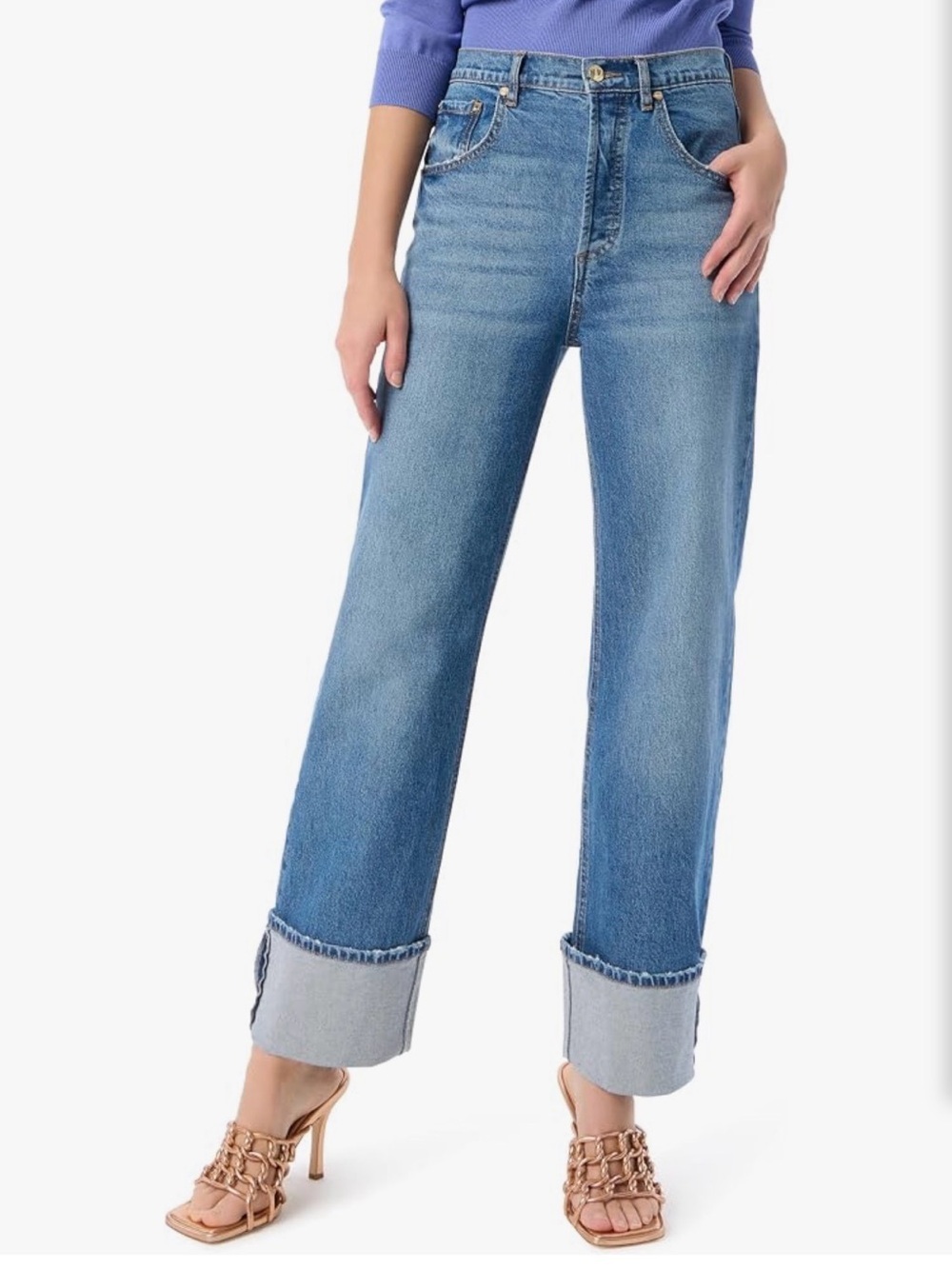 NWT DEE OCLEPPO Jeans Sz 16 SOHO Wash Blue Women's 5 Pocket Straight Wide Leg